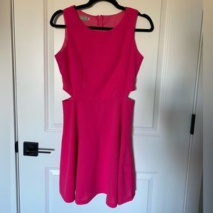 Bright Pink Dress with side cutouts